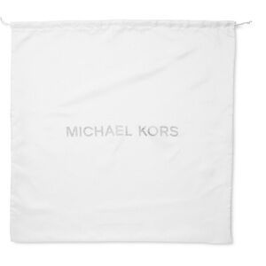 Michael Kors White with Silver Logo Drawstring Dust Bag. Size L 19x19 NWT